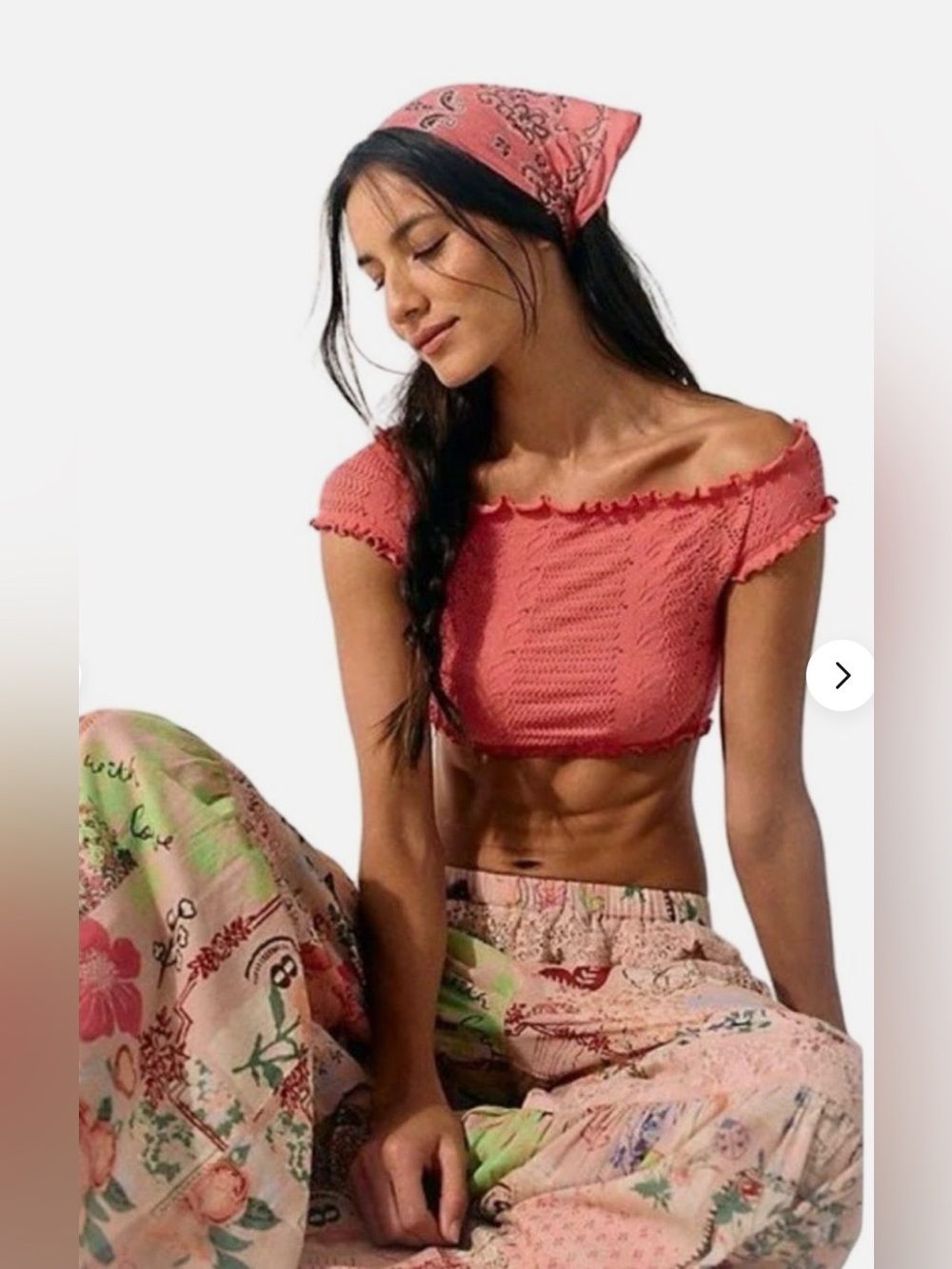 NWT FP Intimately by Free People So Soft Frill Seamless Micro Top ~ Pink